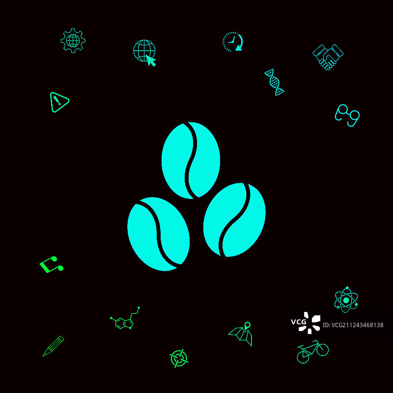 咖啡豆线图标图片素材