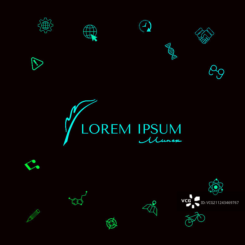 带钢笔的优雅标志图片素材