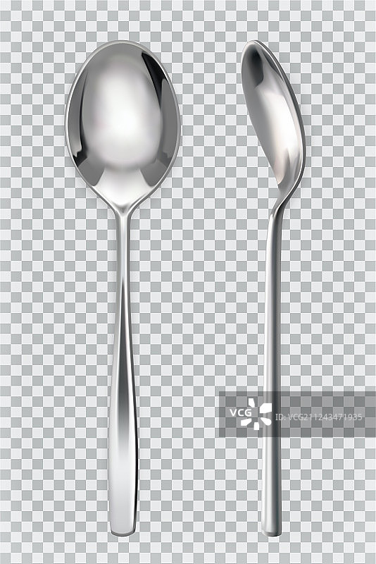 金属勺子3D图标图片素材