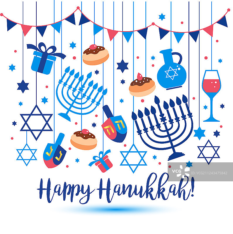 犹太教光明节贺卡图片素材