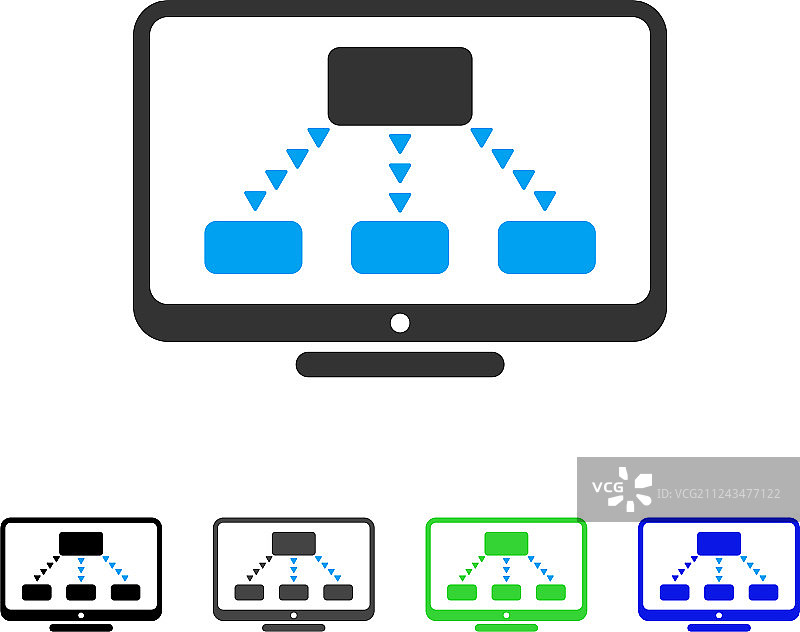层级监控扁平风格图标图片素材