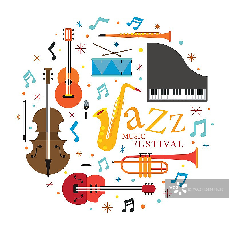 爵士乐器标签图片素材