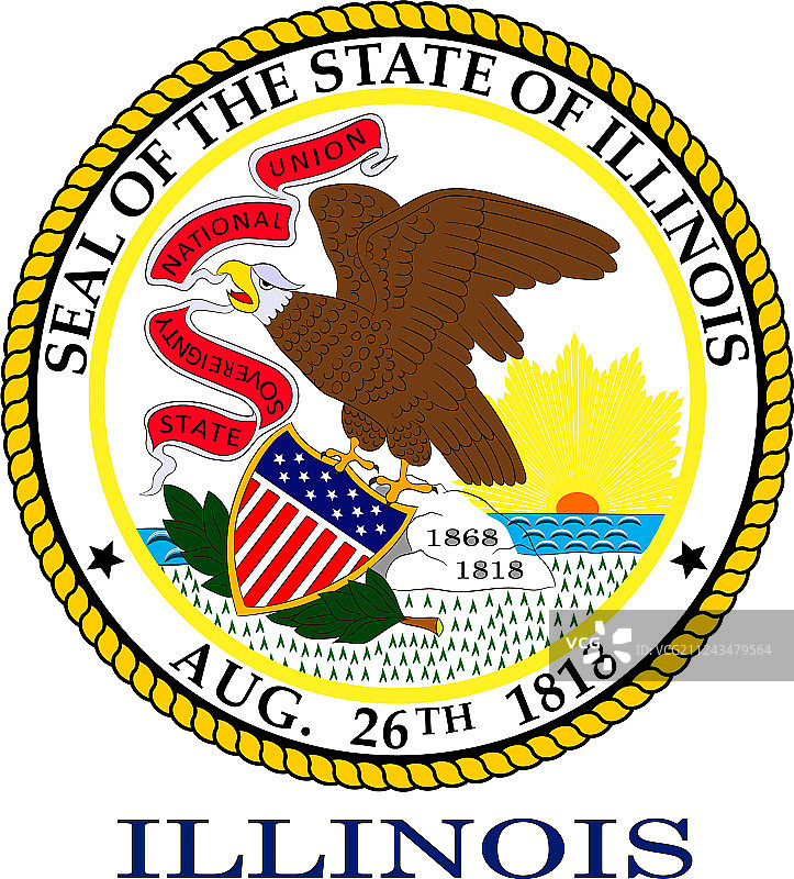 美国伊利诺伊州的盾徽图片素材
