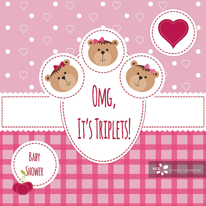 三个快乐的三胞胎宝宝降生公告图片素材