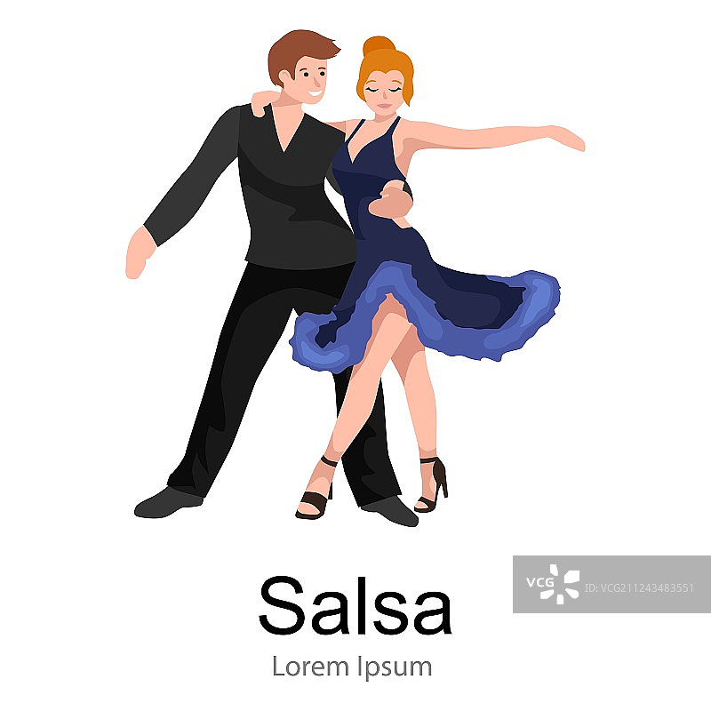 快乐的萨尔萨舞者情侣图标图片素材