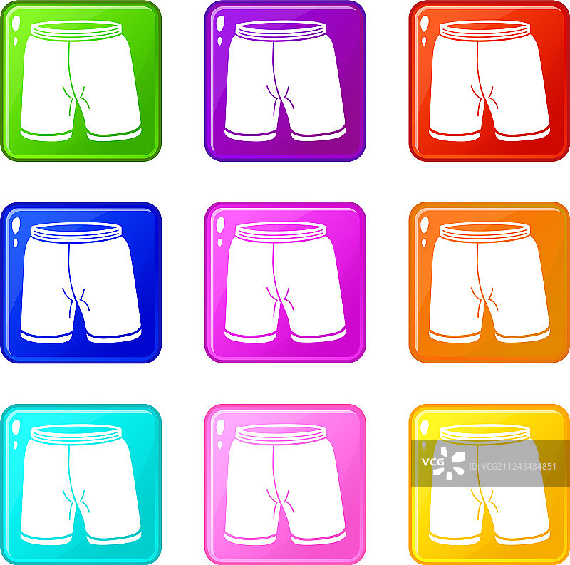 短裤图标9色合集图片素材