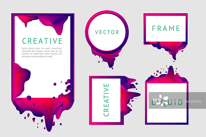 白色抽象背景上的液体框架图片素材