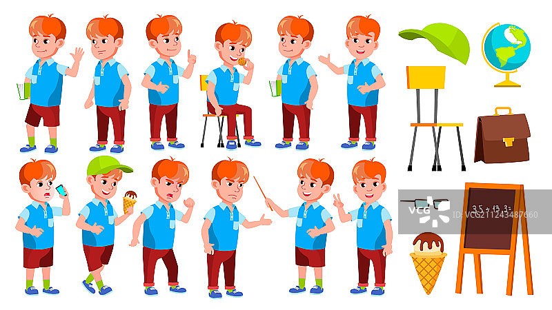 小学生男孩姿势合集图片素材