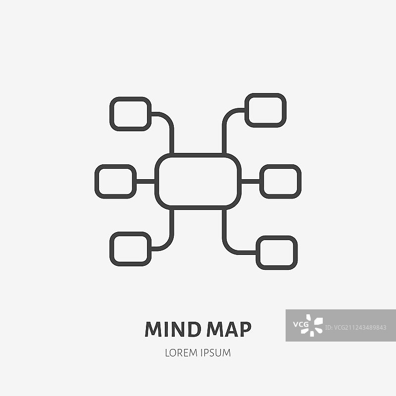 思维导图扁平风logo项目管理头脑风暴图片素材