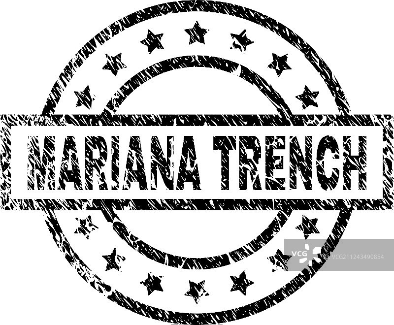 做旧纹理马里亚纳海沟印章图片素材
