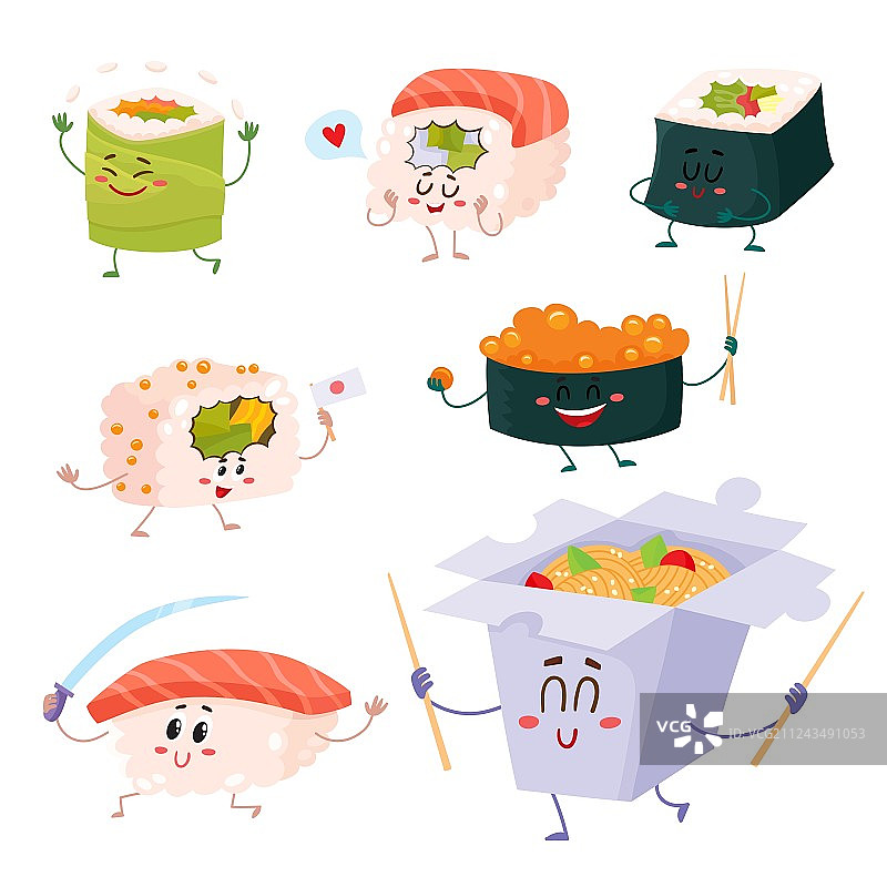 日式寿司卷面条图片素材