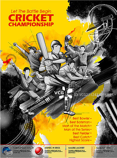 板球锦标赛中的击球手和投球手图片素材