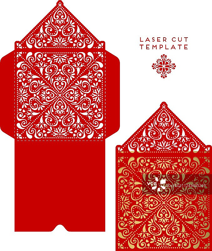 婚礼贺卡激光切割模板图片素材