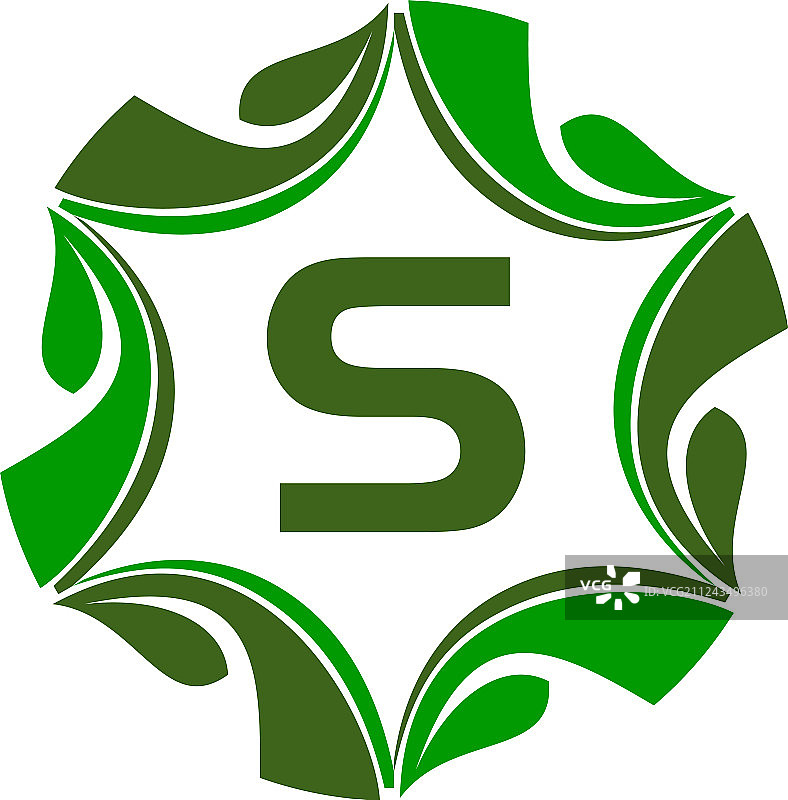 绿色项目解决方案中心首字母S图片素材