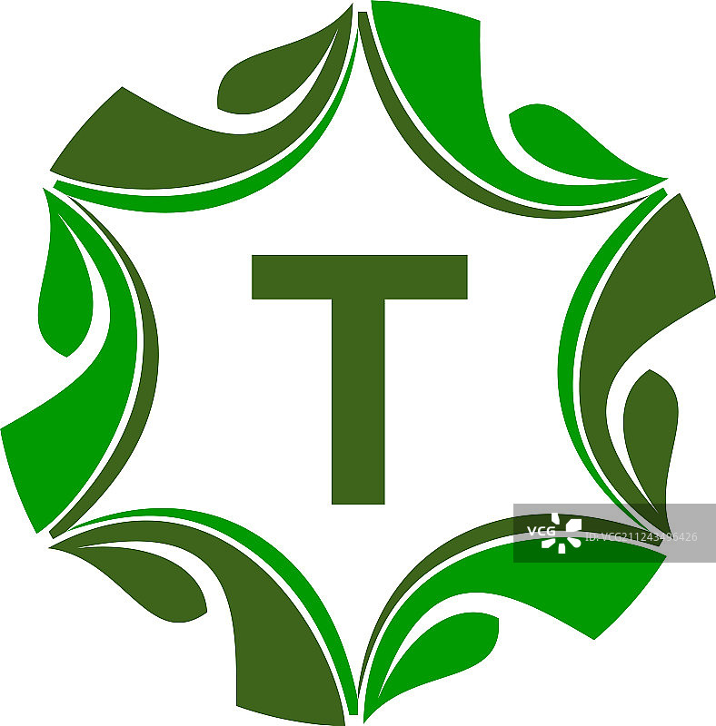 绿色项目解决方案中心首字母T图片素材