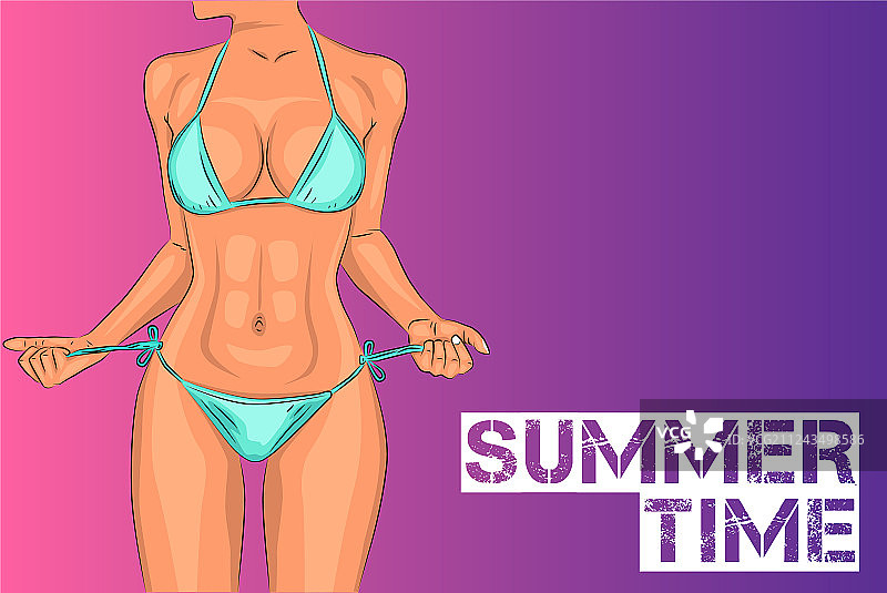 穿泳衣的年轻女孩图片素材