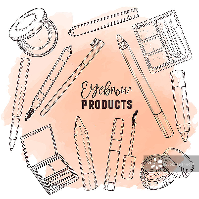 化妆品速写套装图片素材
