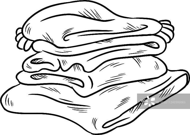 整齐叠放的格子呢涂鸦服装图片素材