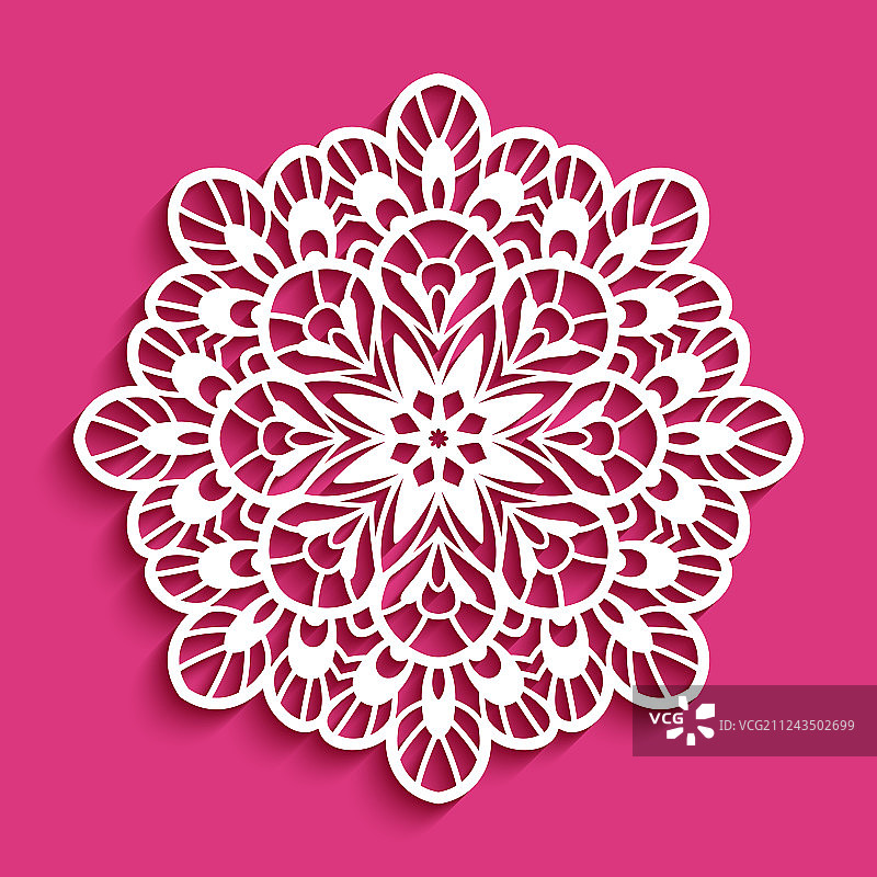 圆形蕾丝镂空纸图案图片素材