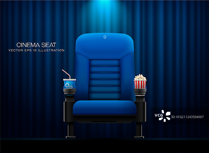 聚光灯下的影院座椅图片素材