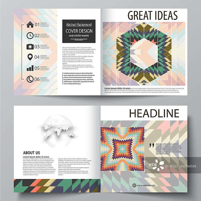 业务模板为方形双折设计图片素材