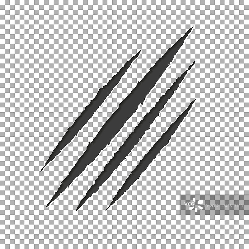 怪物撕裂爪痕纸张破损效果图片素材