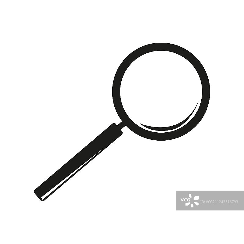 放大镜黑色扁平设计图标图片素材