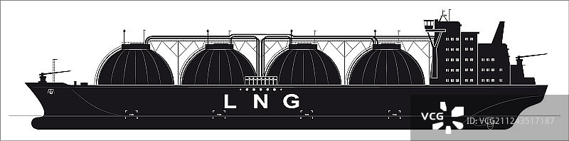 黑色剪影巨型远洋油轮图片素材