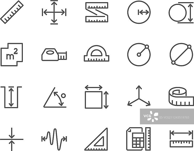 线条测量图标图片素材