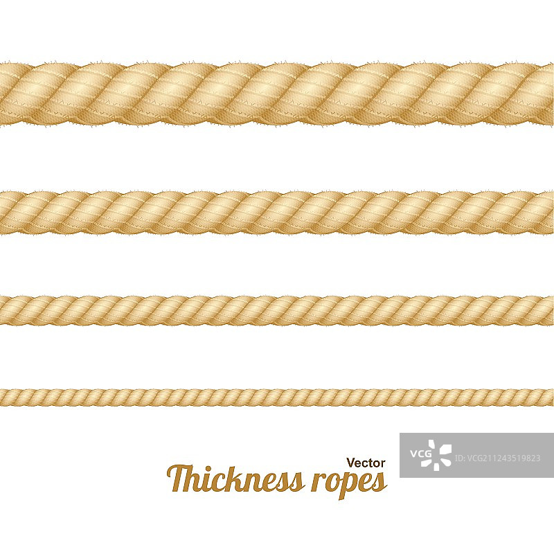 不同粗细的绳子套装图片素材