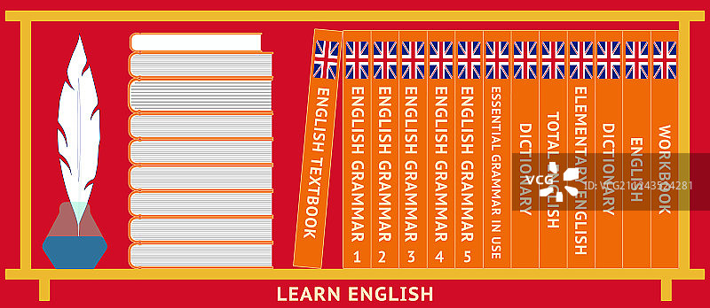 英语教科书书架图片素材