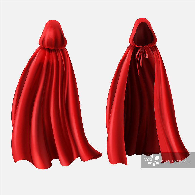 带帽红色斗篷的真实场景图片素材
