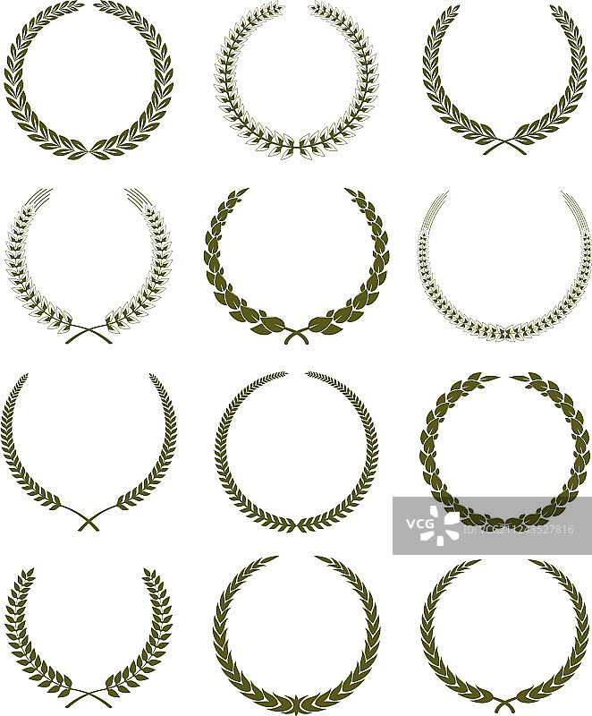 月桂花环套装图片素材