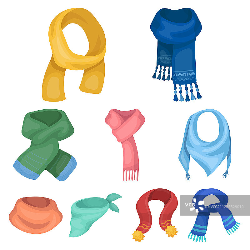 精美羊毛真丝彩色保暖围巾图片素材