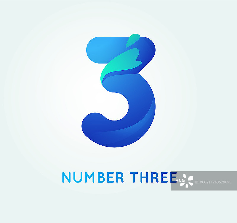 潮流造型风格的数字3图片素材
