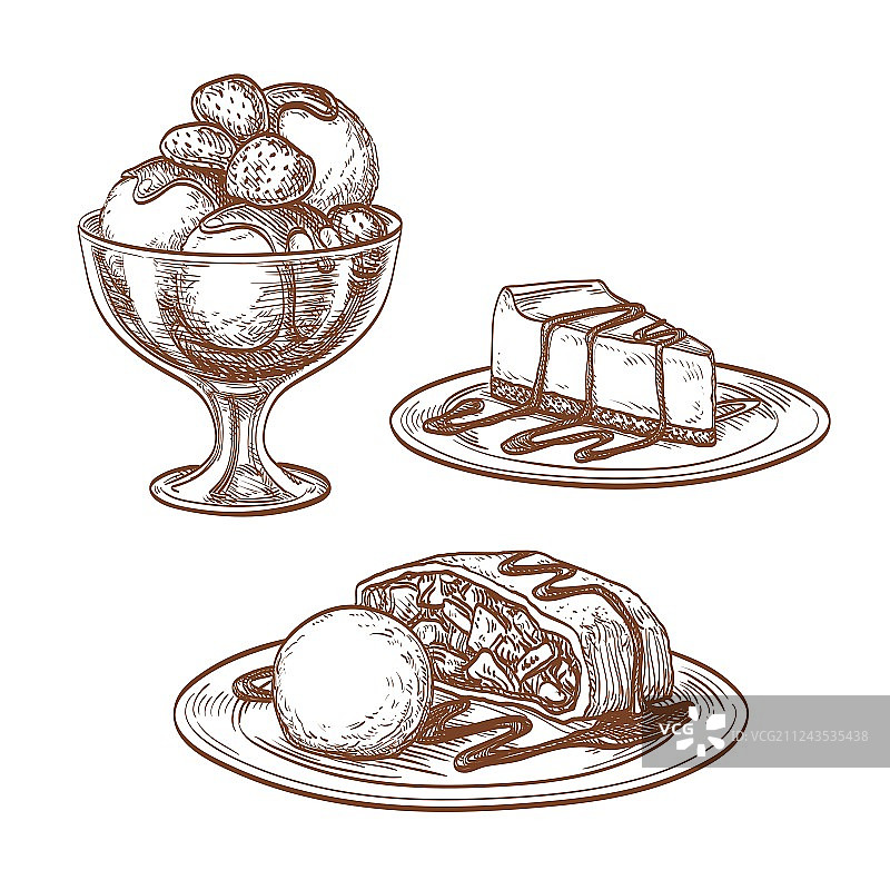 甜点组合图片素材