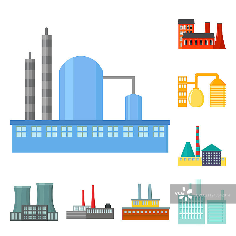 工厂设施卡通图标合集图片素材