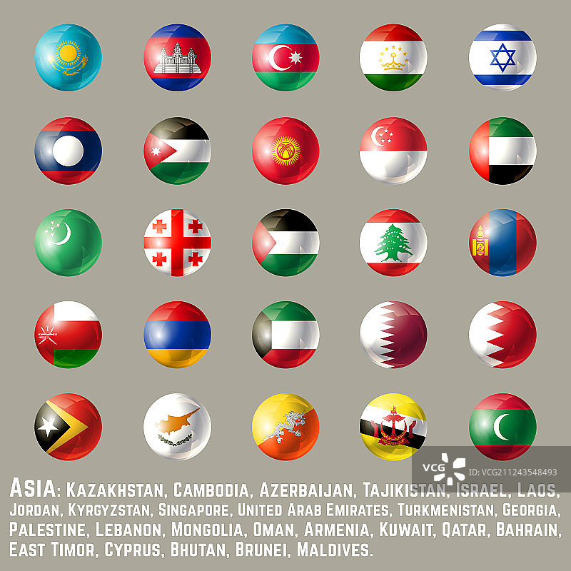 亚洲圆形按钮旗帜图片素材