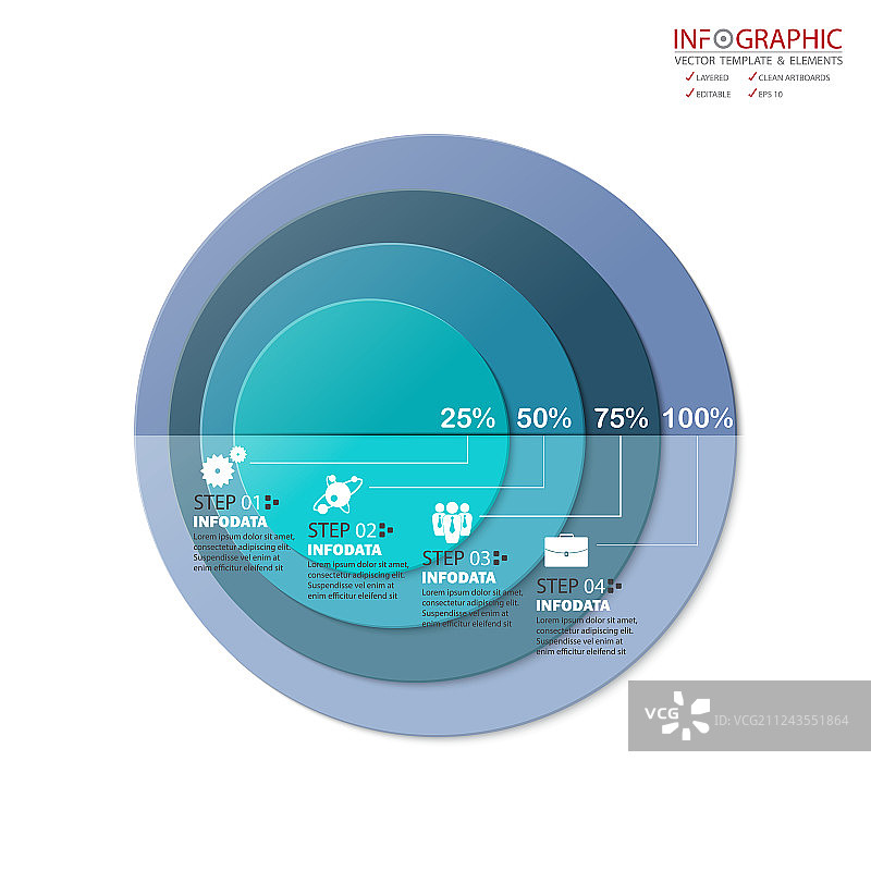圆形箭头信息图元素集图片素材