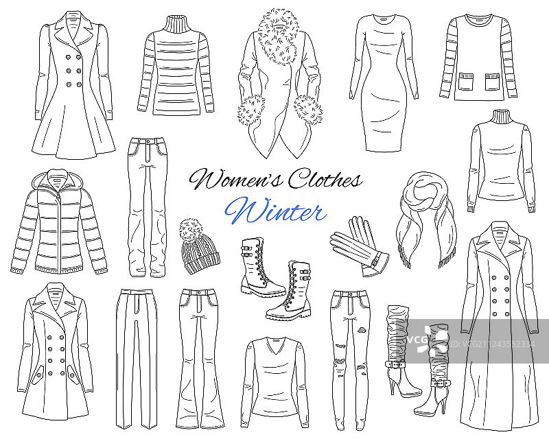 女士服装冬季系列图片素材
