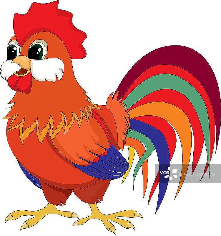 卡通红色公鸡图片素材