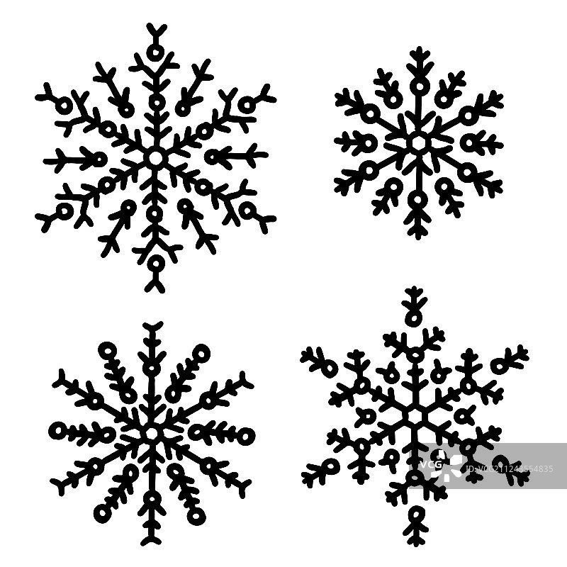 黑色雪花节日合集图片素材