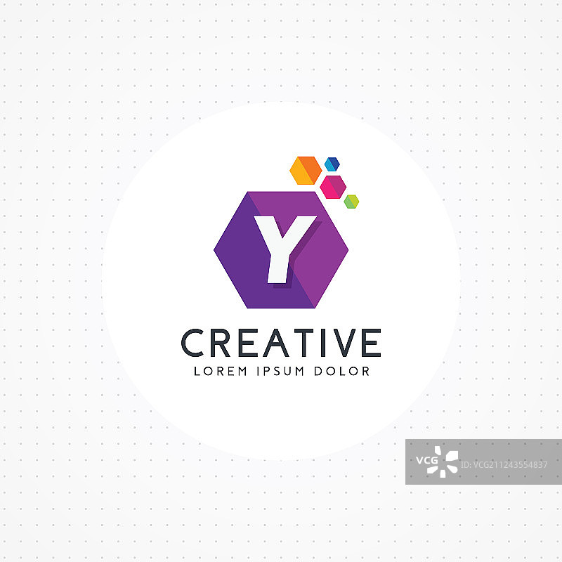 创意六边形字母Y logo图片素材