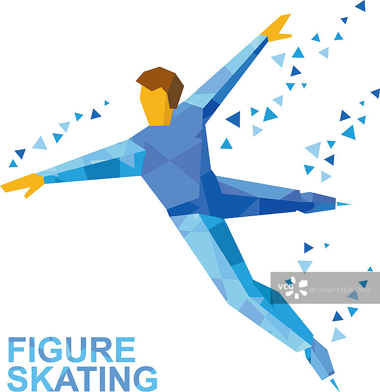 男士单人滑冰训练图片素材