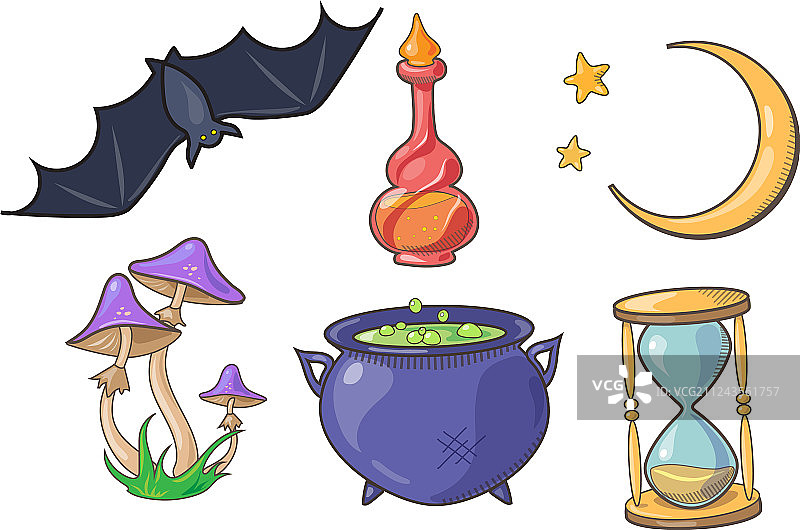 万圣节魔法符号套装图片素材