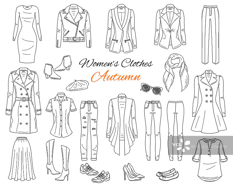 女装系列草图图片素材