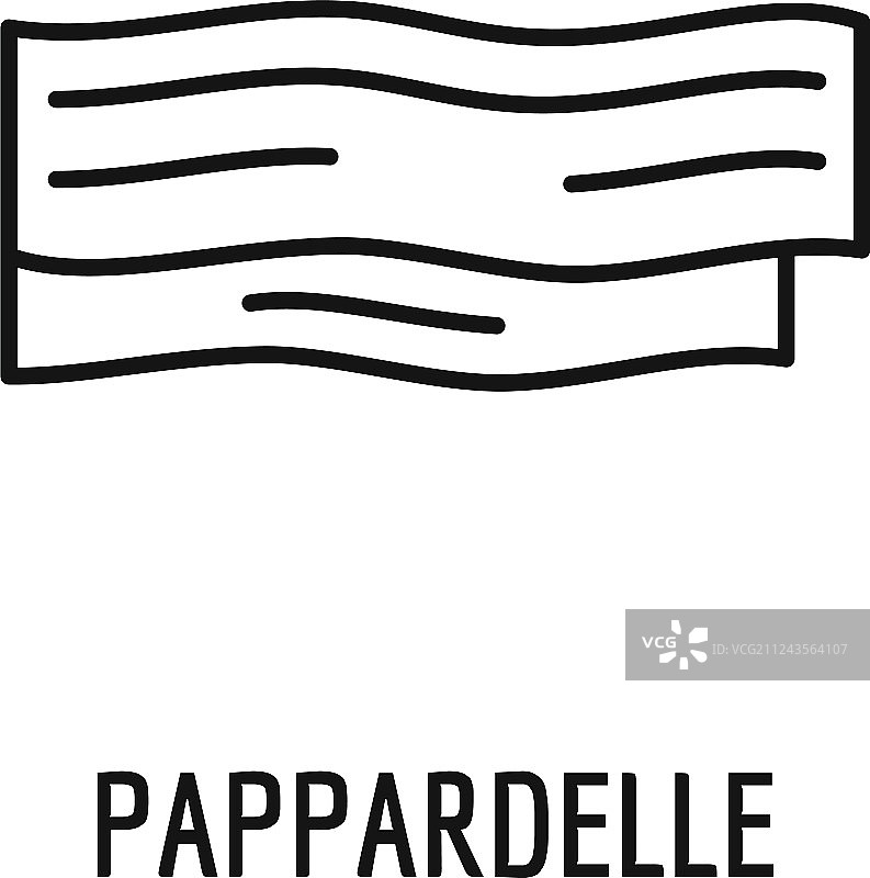 意大利宽面条轮廓图标图片素材