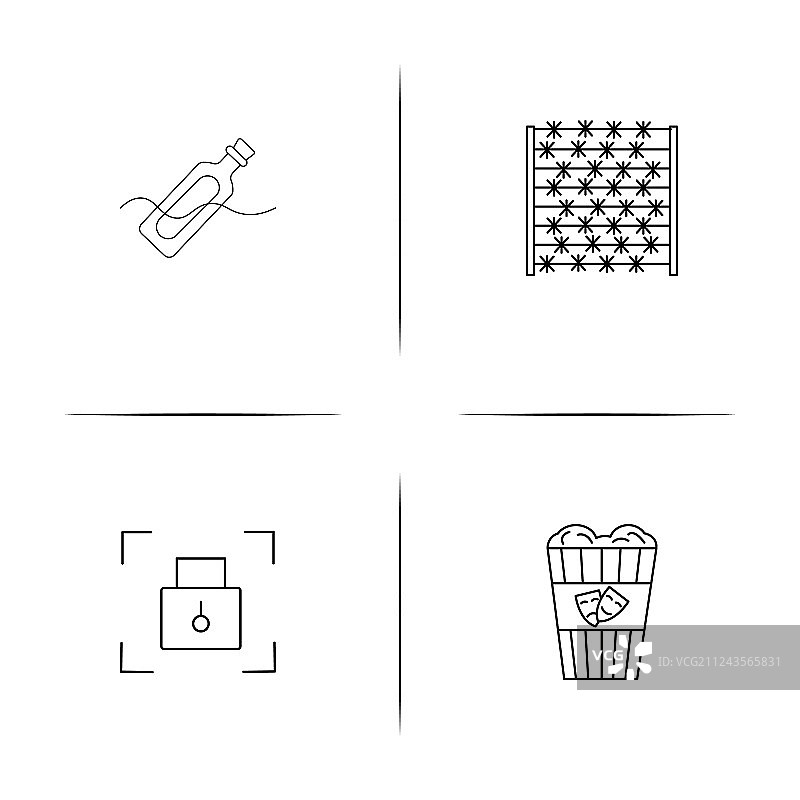 生活方式简单线性图标设置概述图标图片素材