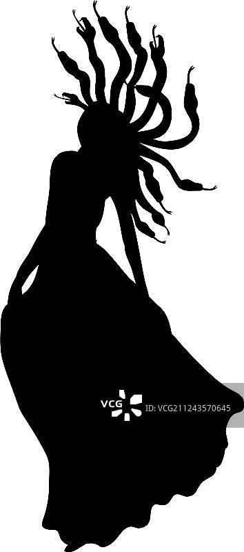 美杜莎戈耳工剪影古代神话幻想图片素材