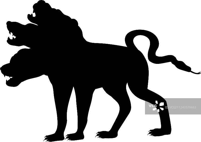 地狱犬剪影古代神话奇幻风图片素材